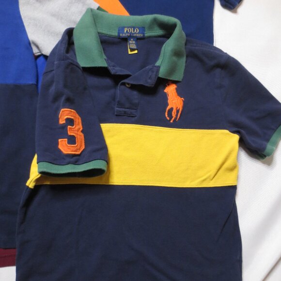 4 PC LOT POLO RALPH LAUREN boys PONY shirts PREPPY blue GREEN SIZE MEDIUM 10/12 - Picture 5 of 9
